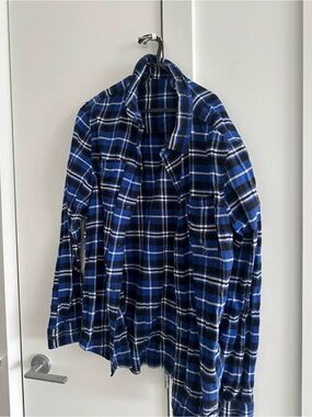 Divided Blue Plaid Lightweight Shirt Jacket